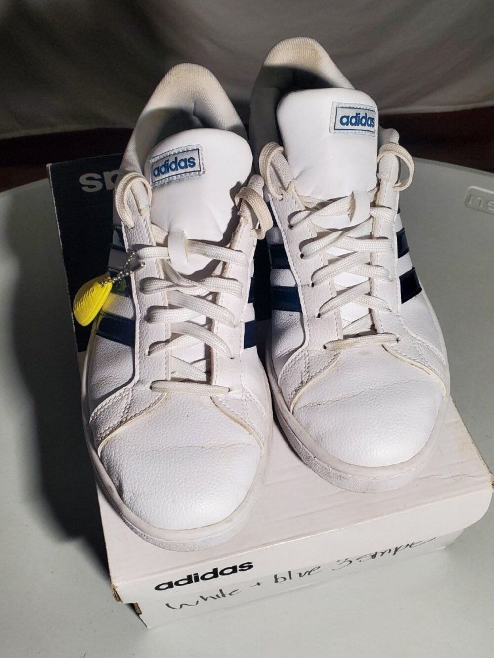 Adidas Grand Court White/Marine Blue G28972 Sz 10 Women's- shipping incl